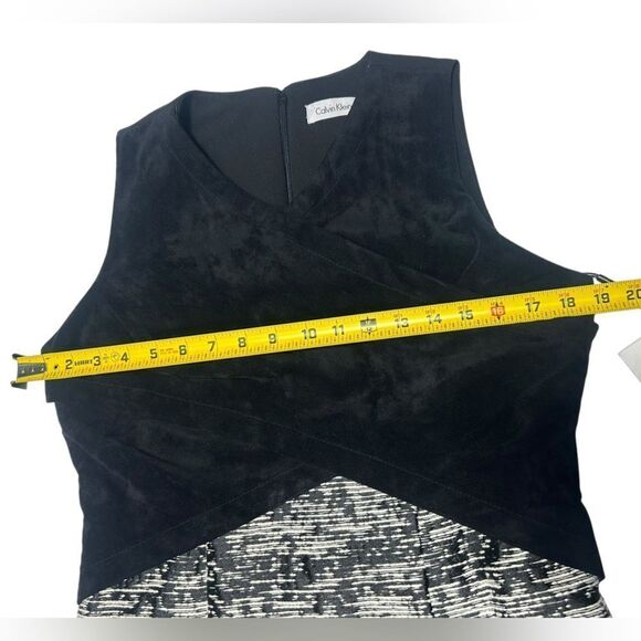 NWT Calvin Klein Black and White Textured Sheath Mini Dress Size 10 Spandex - Picture 7 of 7